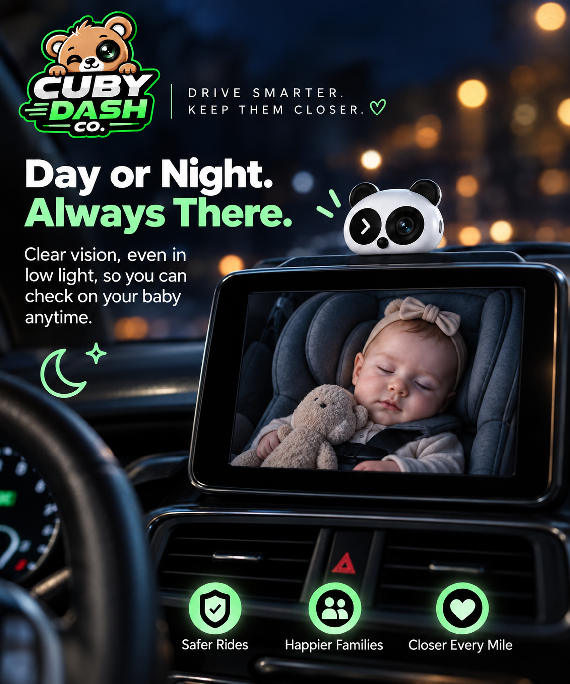 Cuby Dash Cam - Baby Car Monitor™